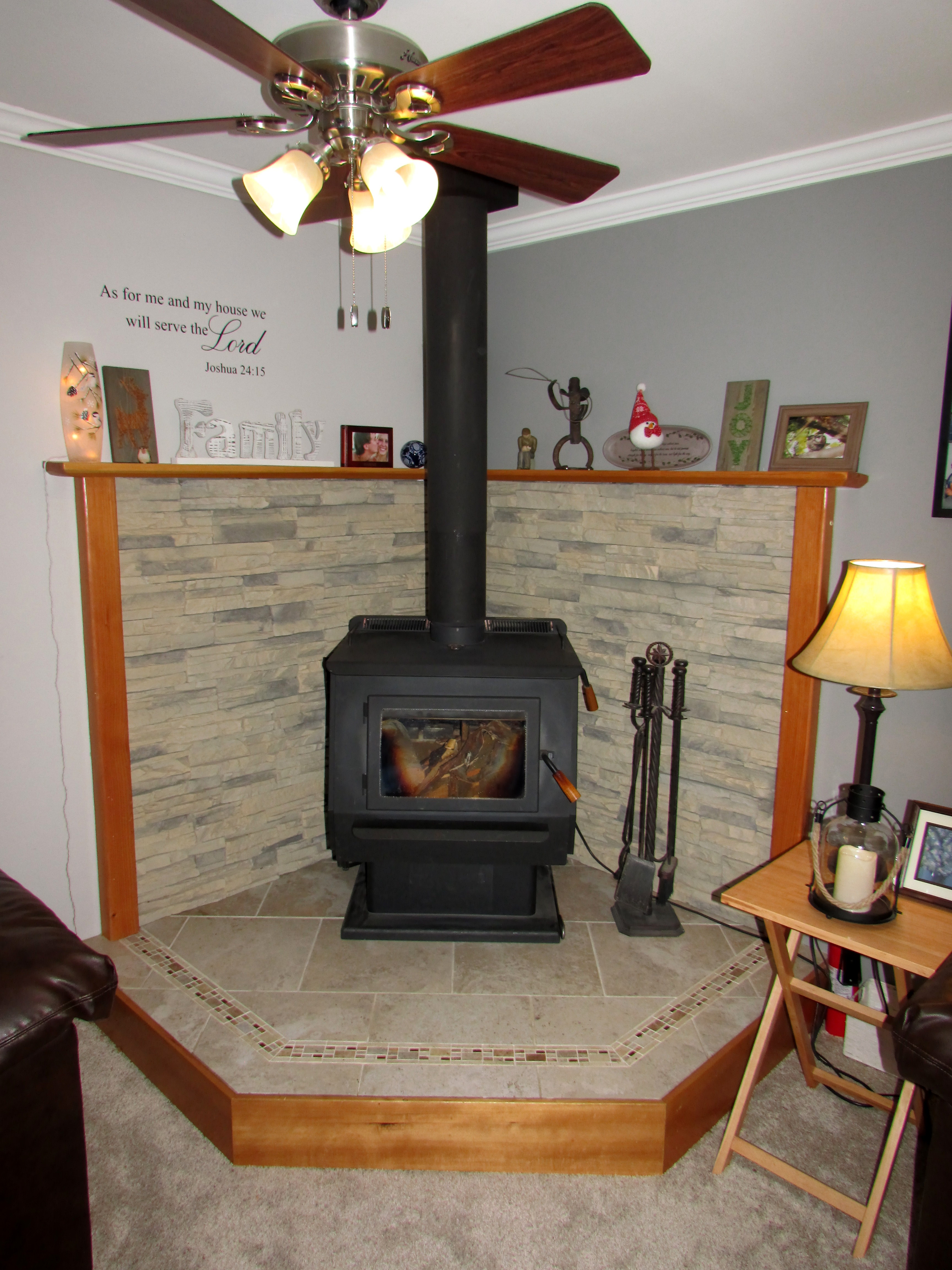 Wood Stove Hearth and Tile Remodel