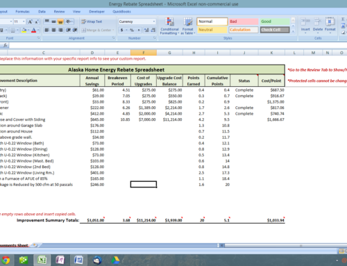 Alaska Home Energy Rebate Spreadsheet