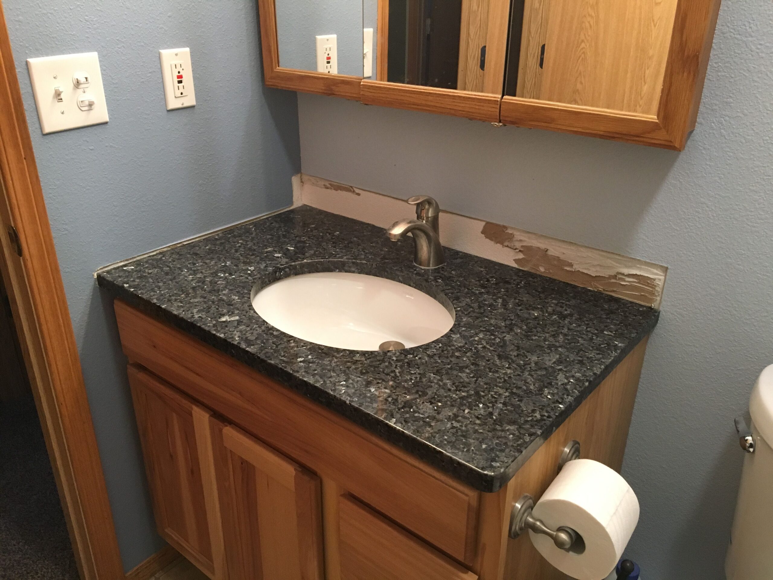 Vanity Tile Backsplash (Before)