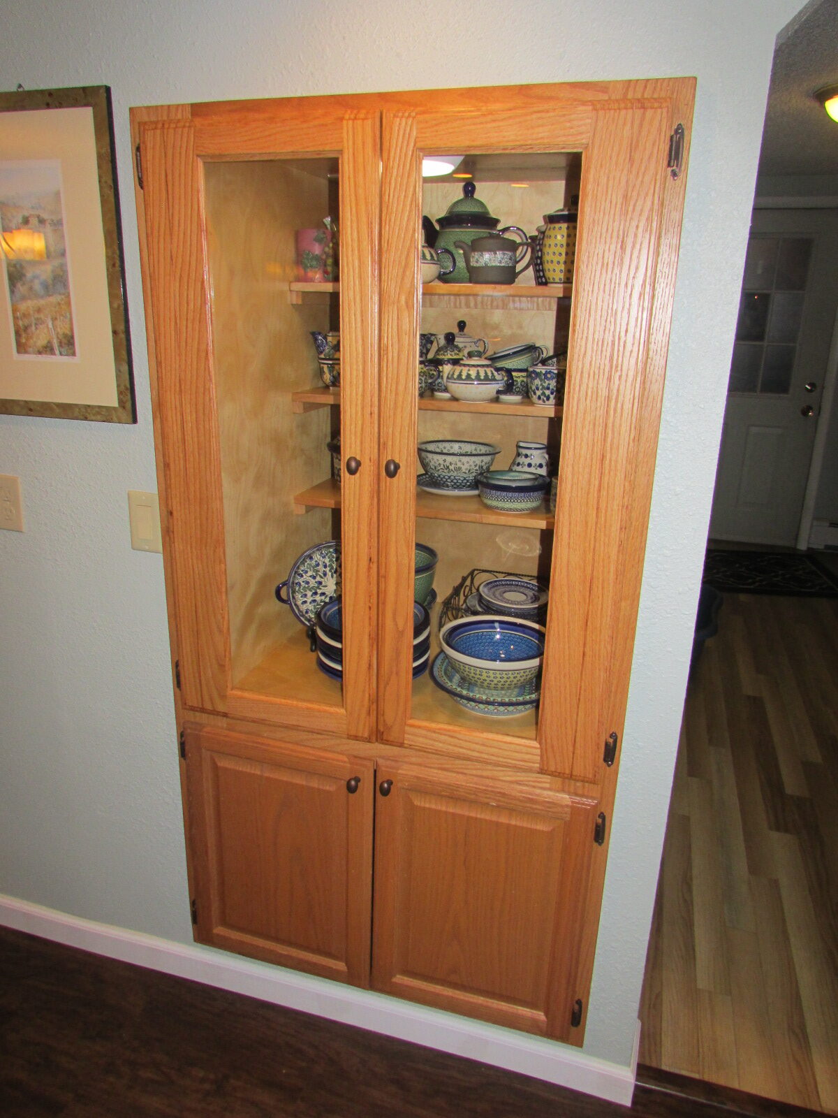 Custom cabinet with glass doors